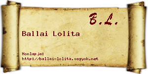 Ballai Lolita névjegykártya
